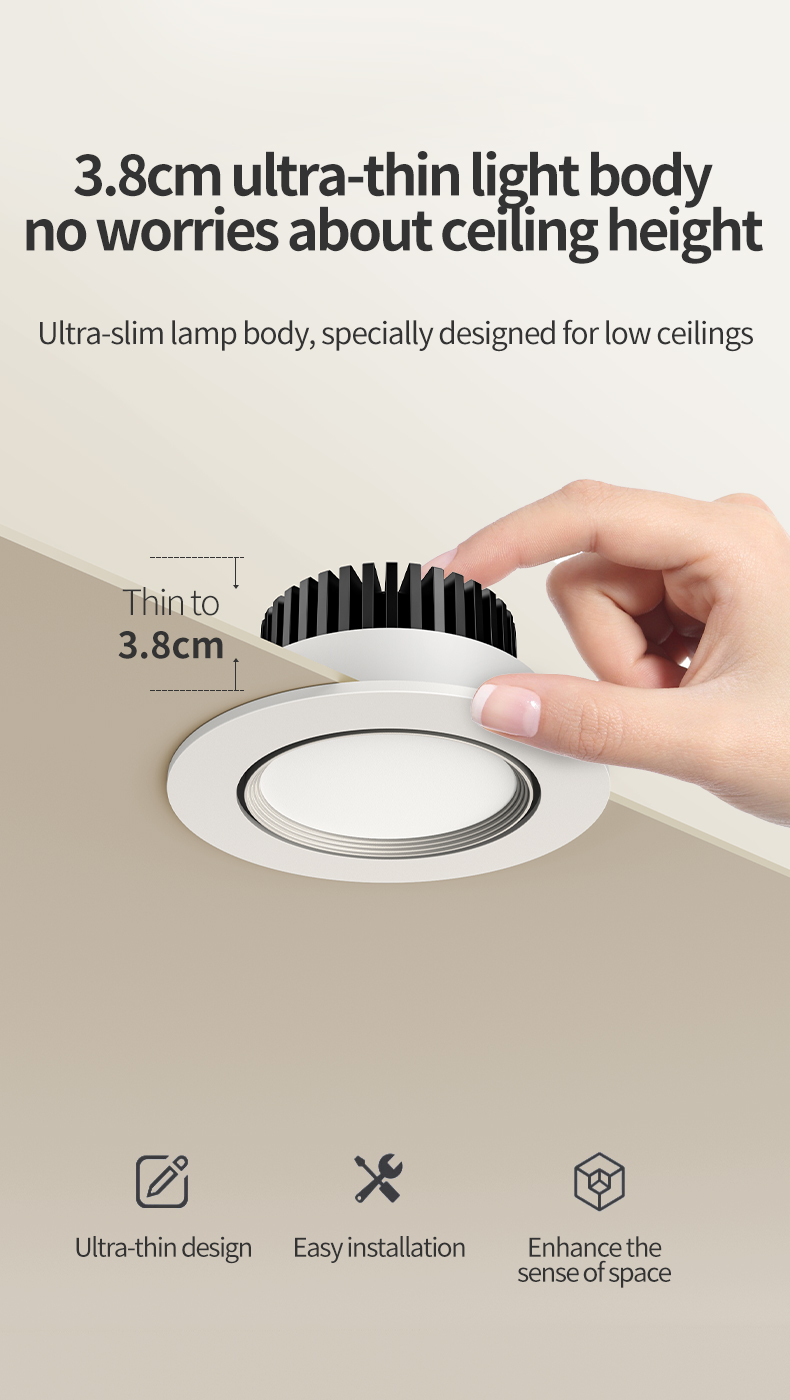 Modern Downlight Recessed Adjust 5W/7W/9W/12W RG0 Anti-blue CRI98 ...
