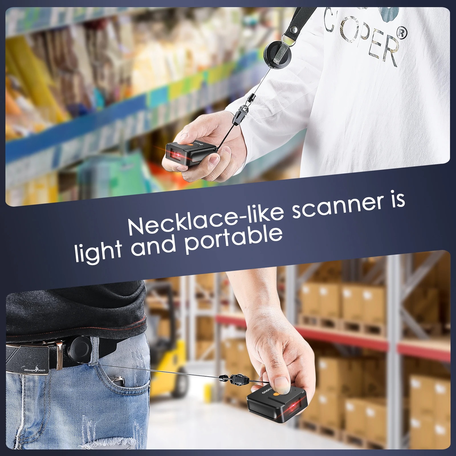 Eyoyo 1D 2D Bluetooth mini Protable Barcode Scanner, Left & Right ...