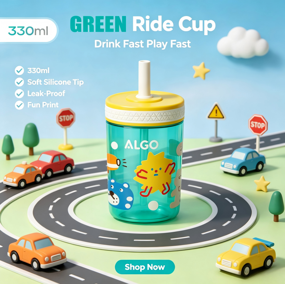 Baby Straw Sippy Cup 330ml | Cawan Minum Kanak‑kanak Anti Bocor ...