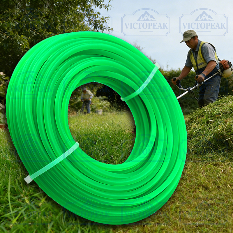 VICTOPEAK 3.0mm Square Green Grass Trimmer Line 15m Nylon Weed Cutting ...
