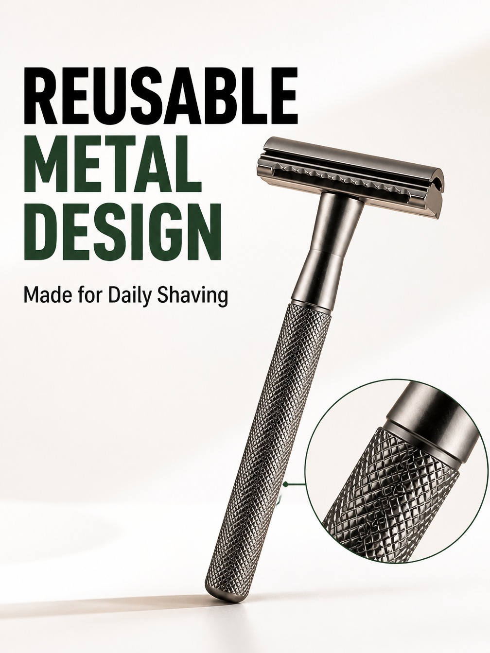 Classic Metal Safety Razor Manual Shaver with Blades 5 Colours Reusable ...