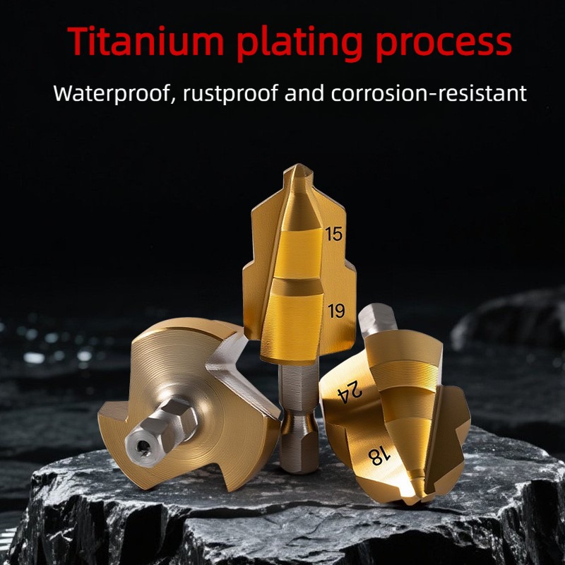 3 Blades Step Drill Bit for DN15/20/25 (1/2,3/4,1 inch) PPR PVC Water ...