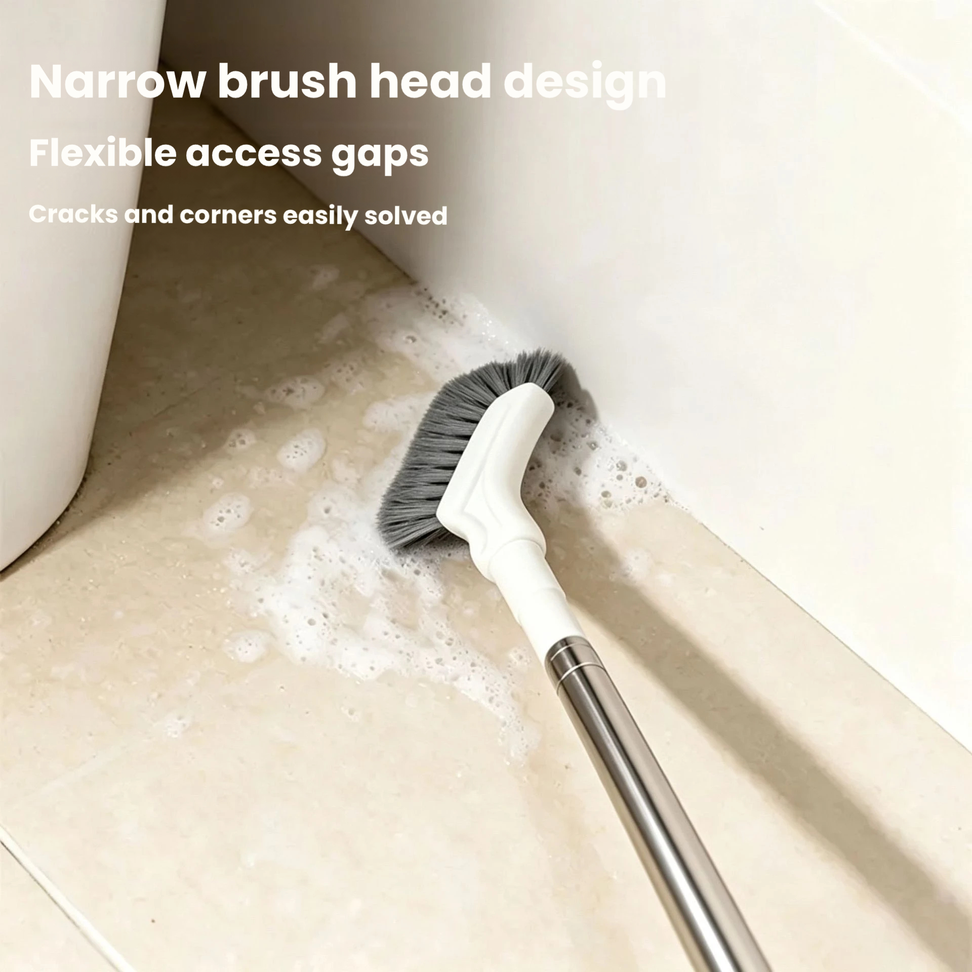 Gap Cleaning Brush Telescopic Long Handle, Slim Narrow Bathroom Floor ...