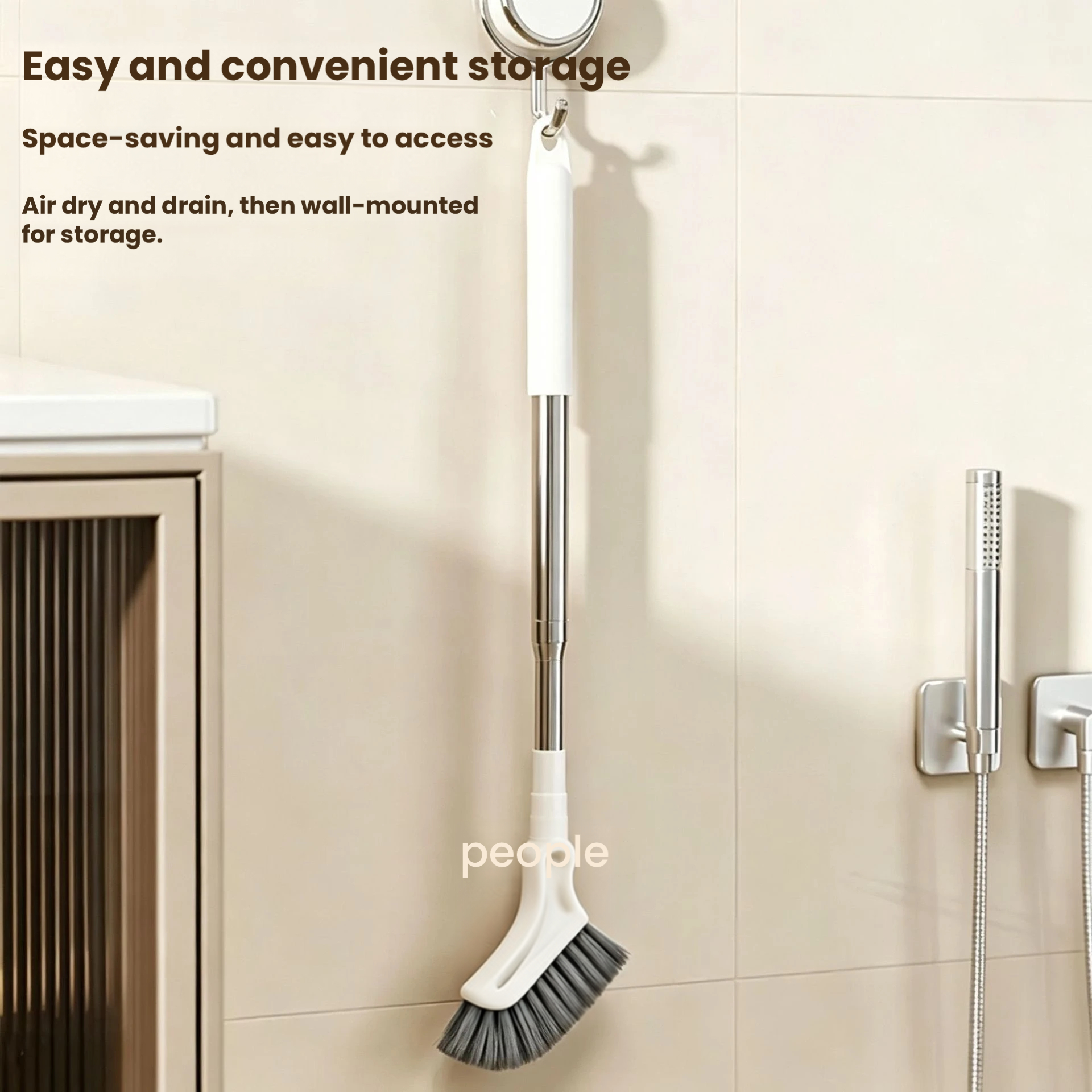 Gap Cleaning Brush Telescopic Long Handle, Slim Narrow Bathroom Floor ...