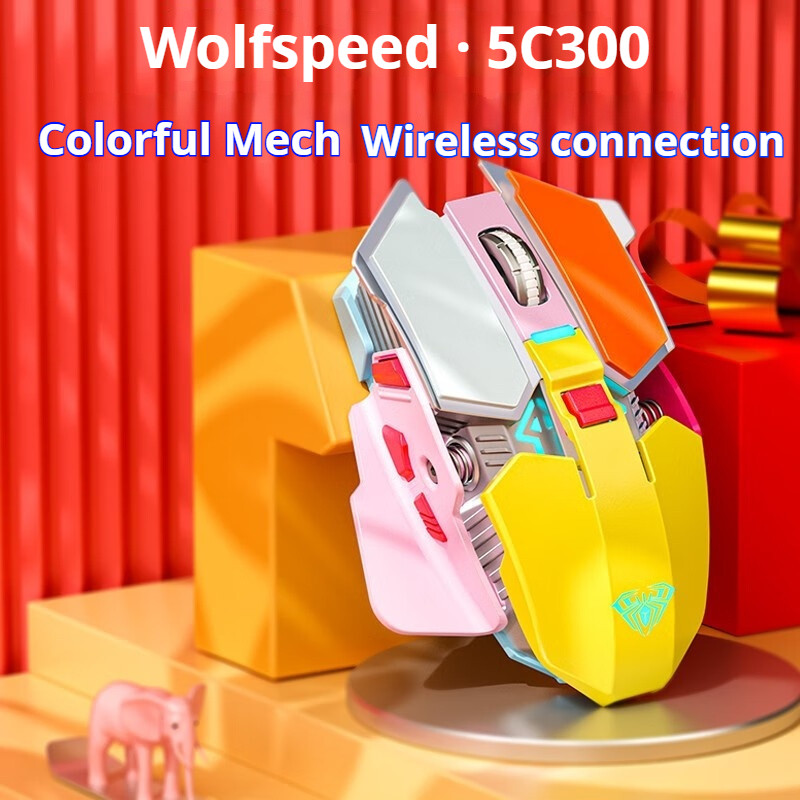 AULA SC300 Wireless Mouse Gaming Rechargeable Luminous Mechanical E ...