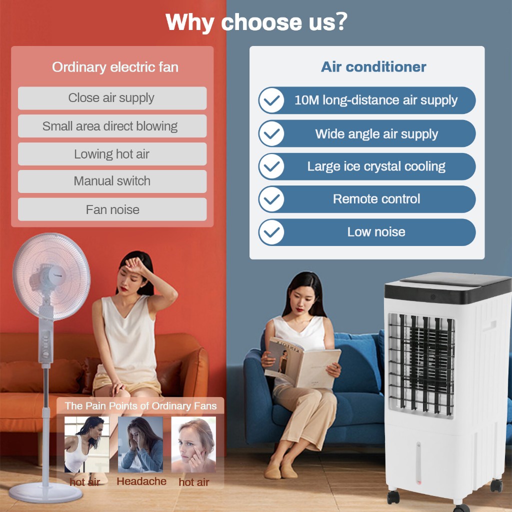 【5 year warranty】Midea 12L Air Cooler Ready Stock 3 Speed Strong Wind ...