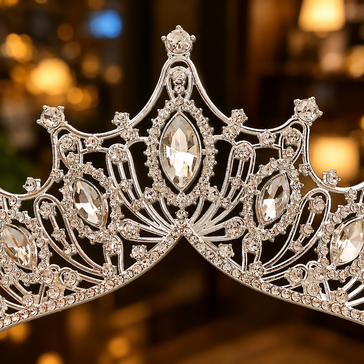 Princess Crystal Crown Tiara for Women Girls Silver Wedding Headpiece ...