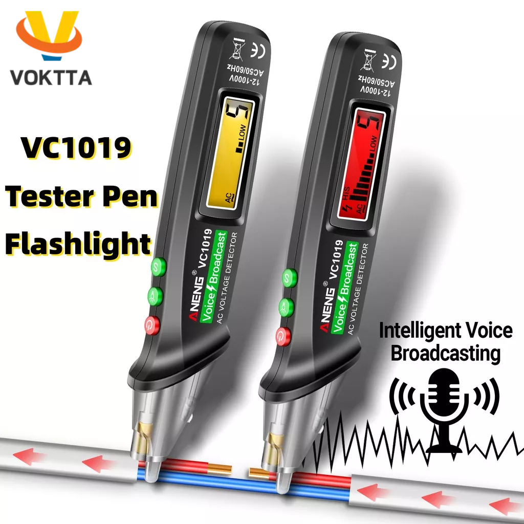 VOKTTA ANENG VC1019 Intelligent Voice Broadcast Tester Pen 12V1000V