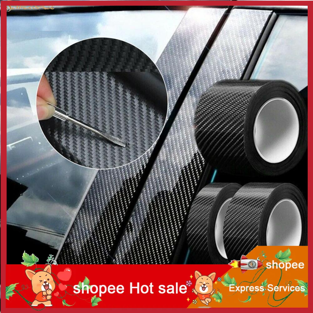 1M Carbon Fiber Car Sticker Sill Strip Nano Waterproof AntiScratch 3/5