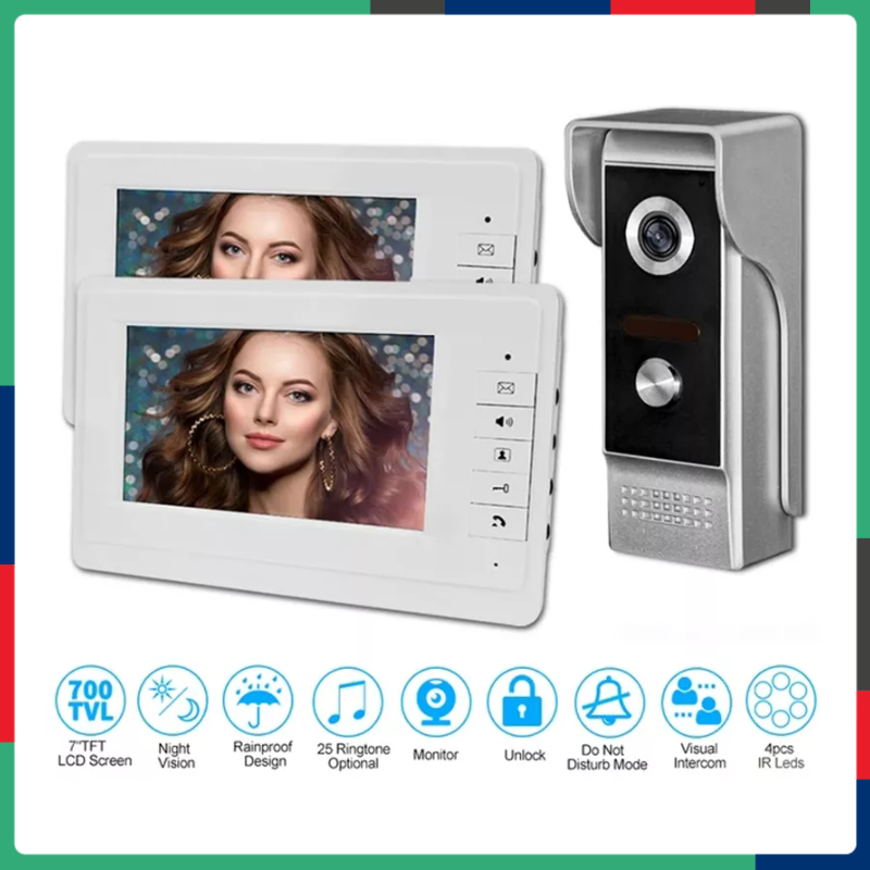 7inch TFT LCD Wired Video Doorbell Door Phone System for home