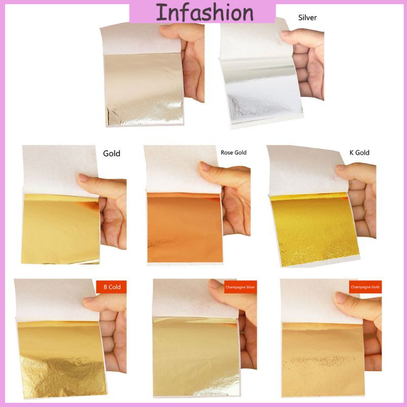 100pc Imitation Gold Sheets Foil Paper for DIY Gilding Craft