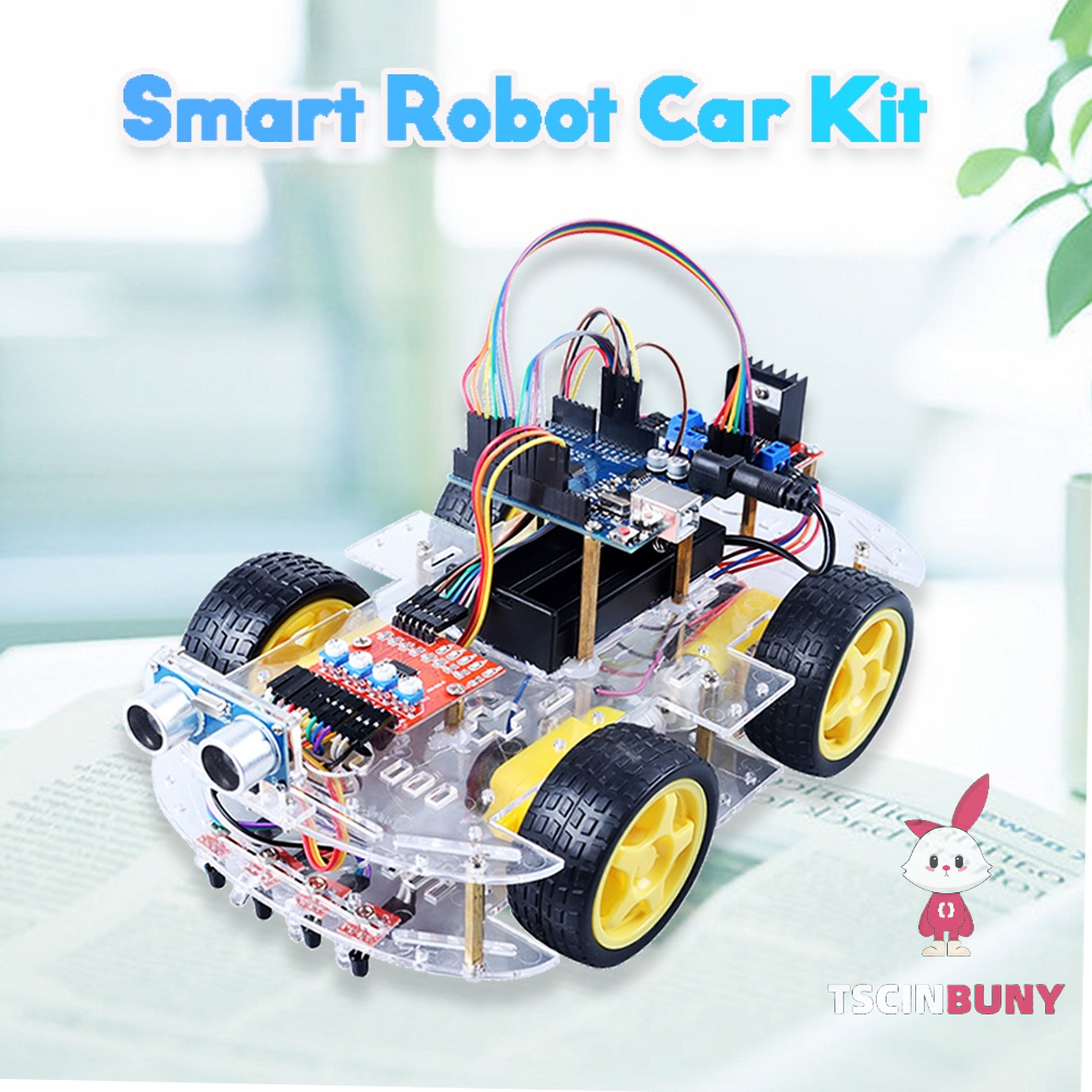 [ready Stock] Tscinbuny Popular Stem Diy 4wd Smart Robot Car Kit For 