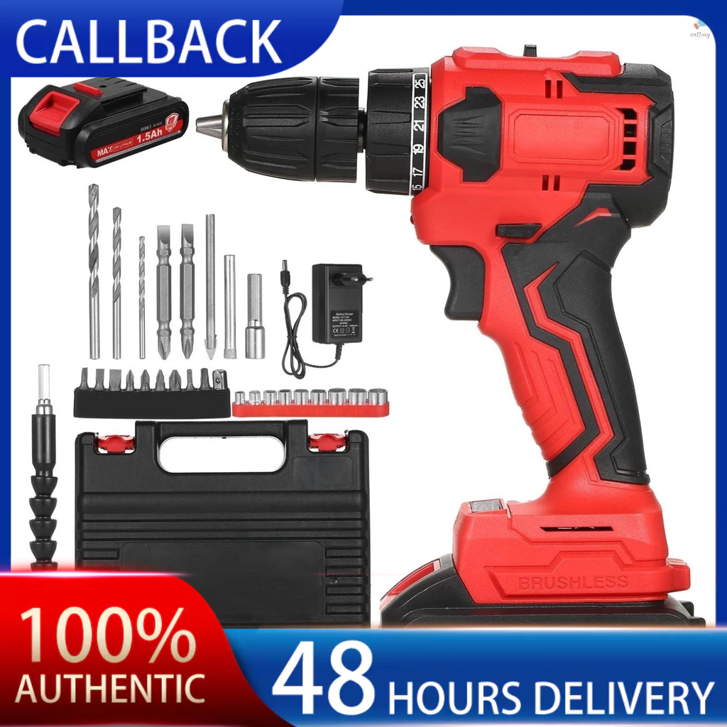 Heavy Duty Electric Drill Kit with 3/8in Chuck and 25+1 Torque