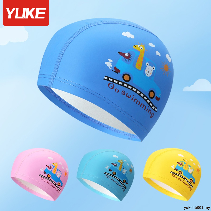 YUKE Children Swimming Hat New Cartoon Boys PU Waterproof Hat Girls ...