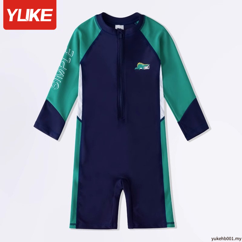 YUKE Swimming Suit Kid One Piece Long Sleeve Sun Protection Boy ...
