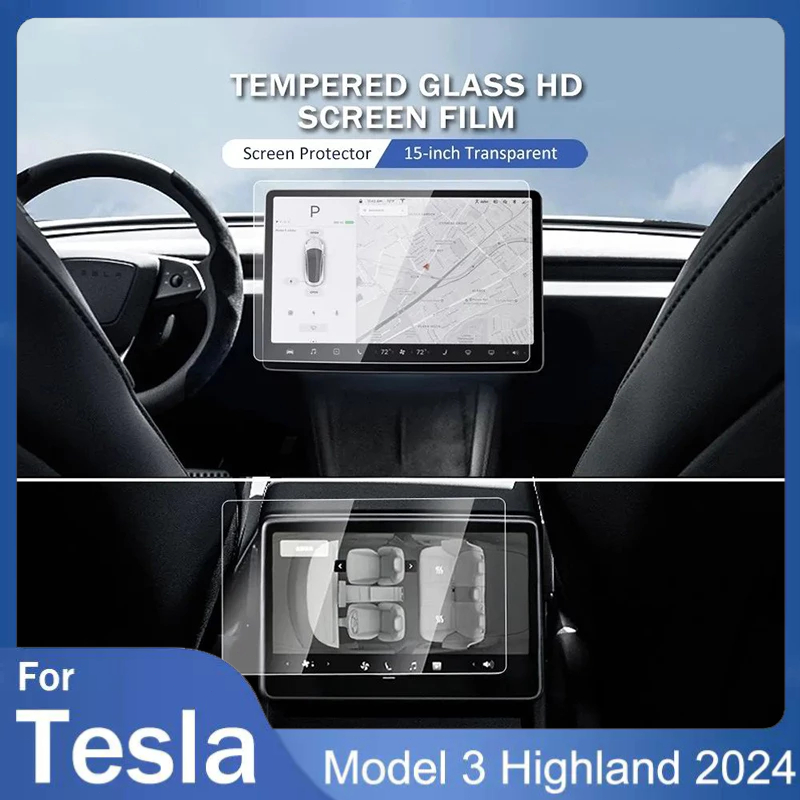 Tempered Glass Screen Film For Tesla Model 3 2024 Highland Center
