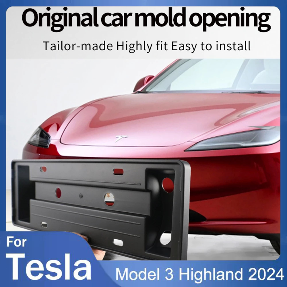 For Tesla Model 3 Highland 2024 Front Rear License Plate Frame Car