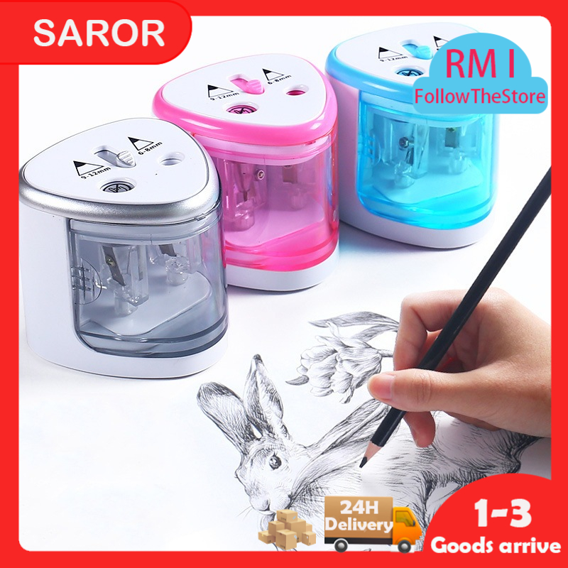 【Malaysia Ready stock】Electric Pencil Sharpener Electric Two Holes ...