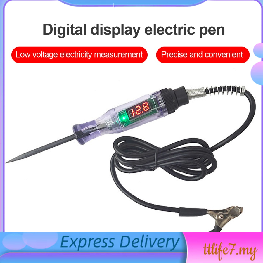 HG 6V 12V 24V DC Car Truck Voltage Circuit Tester Digital Display Long ...