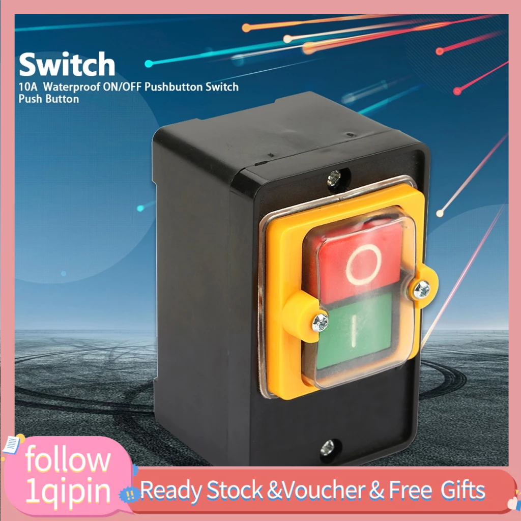 1qipin.my AC220V/380V 10A Waterproof ON/OFF Pushbutton Switch Push ...