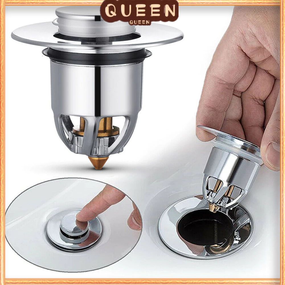 Basin Sink Bath Replacement Waste Easy Pop Up Click Clack Plug Anti ...