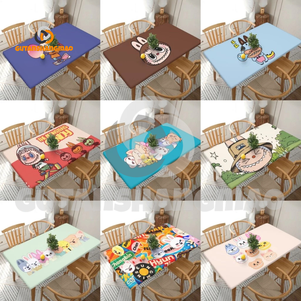 Labubu SKZOO 76*152 CM Oil-Proof Square Table Cover 5FT Elastic Edged ...