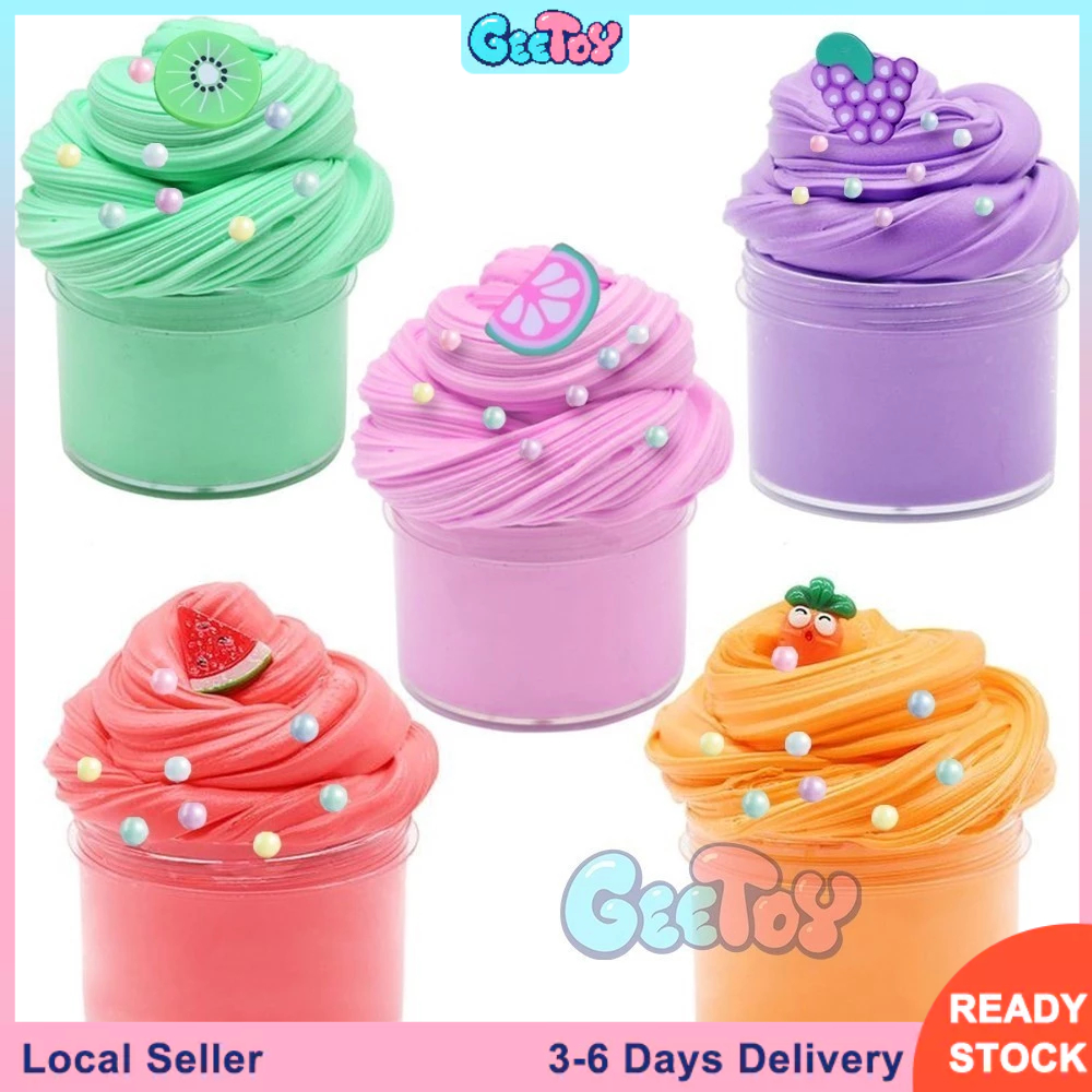 GeeToy 70ML Fruit Dessert Butter Slime Kit Stretchy Non Sticky Clay Toy ...
