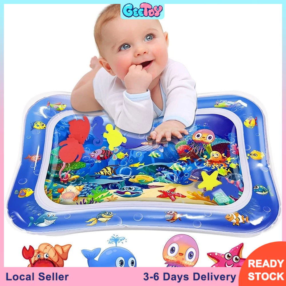 GeeToy Baby Water Play Mat Inflatable PVC Cushion for Toddler Kids Sensory Toys Fun Activity Center Shopee Malaysia