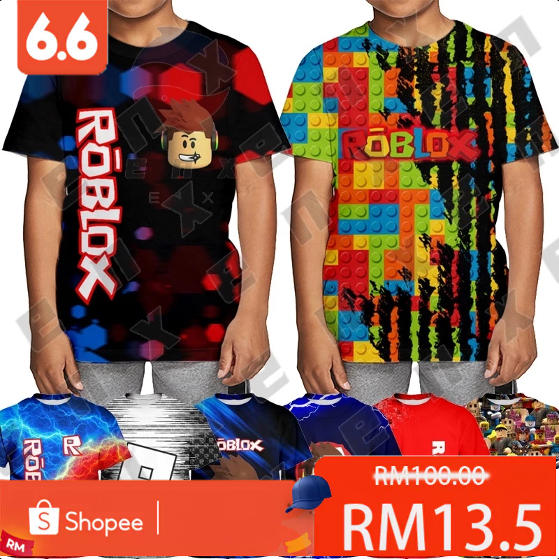 Boys Roblox T-shirts Kids Fashion Shirts Short Sleeve Tops