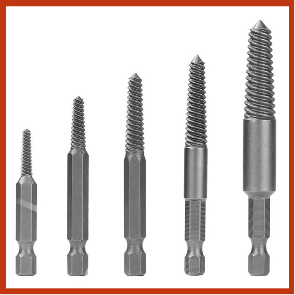 Hex Screw Extractors Metalworking Tools 5 Pcs Broken Bolt Remover Brand ...