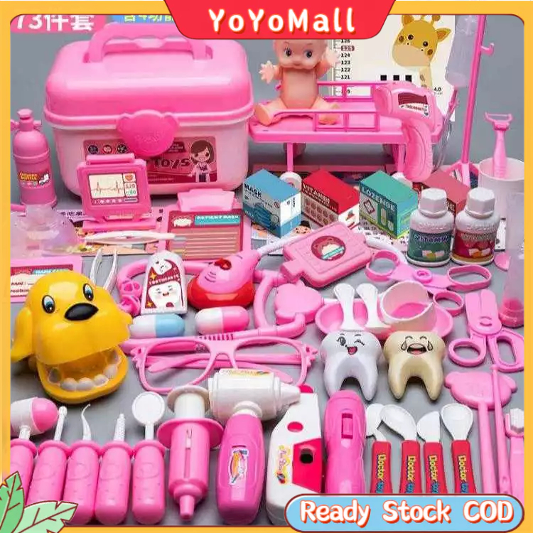 24H】73PCS Doctor Toys for Kids Doctor Pretend Play Set Children