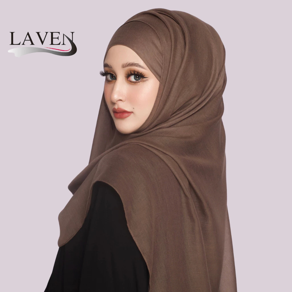 LAVEN Plain Cotton Voile Scarf Long Shawl Soft Comfortable Hijab