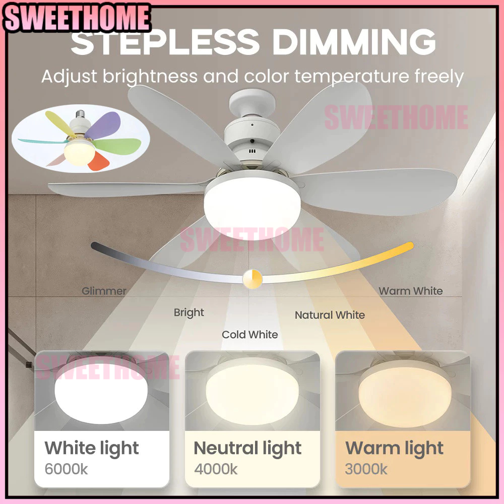 [Ready stock]3 Colors 30W/40W Ceiling Fan Ceiling Lamp Ceiling Fan With ...