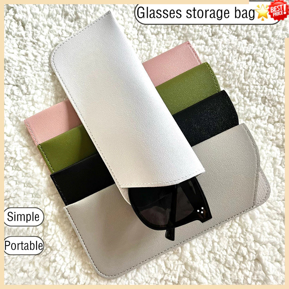 Soft Leather Glasses Case 6.89*2.95 Inch Eyeglasses Pouch Portable PU ...