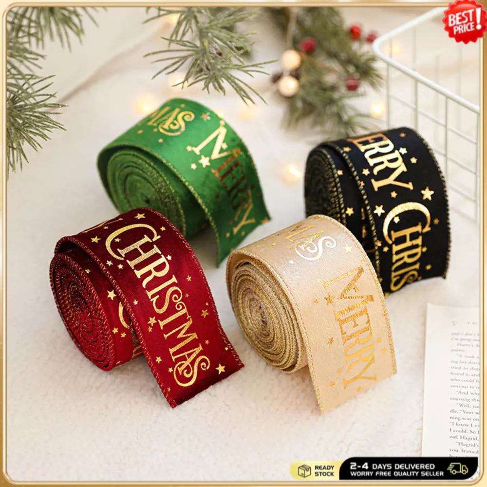 Hot Stamping Star Ribbon Flocking Christmas Ribbon Colorful Star ...