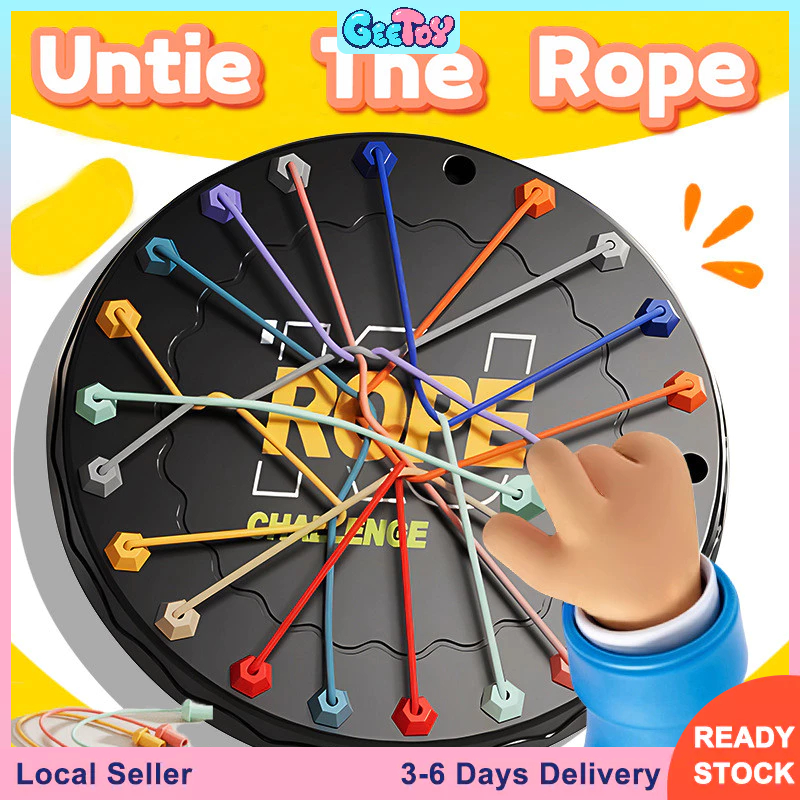 Geetoy Kid's Breaking The Rope Logic Building Puzzle Board Game Twisted ...
