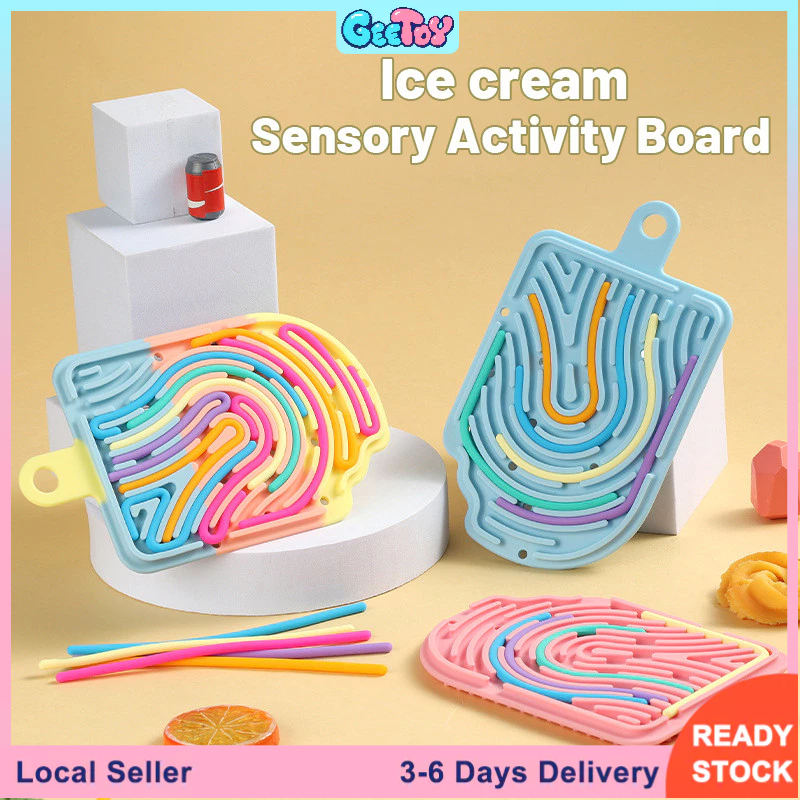 Geetoy Ice Cream Sensory Silicone Activity Board Fidget Toy with ...