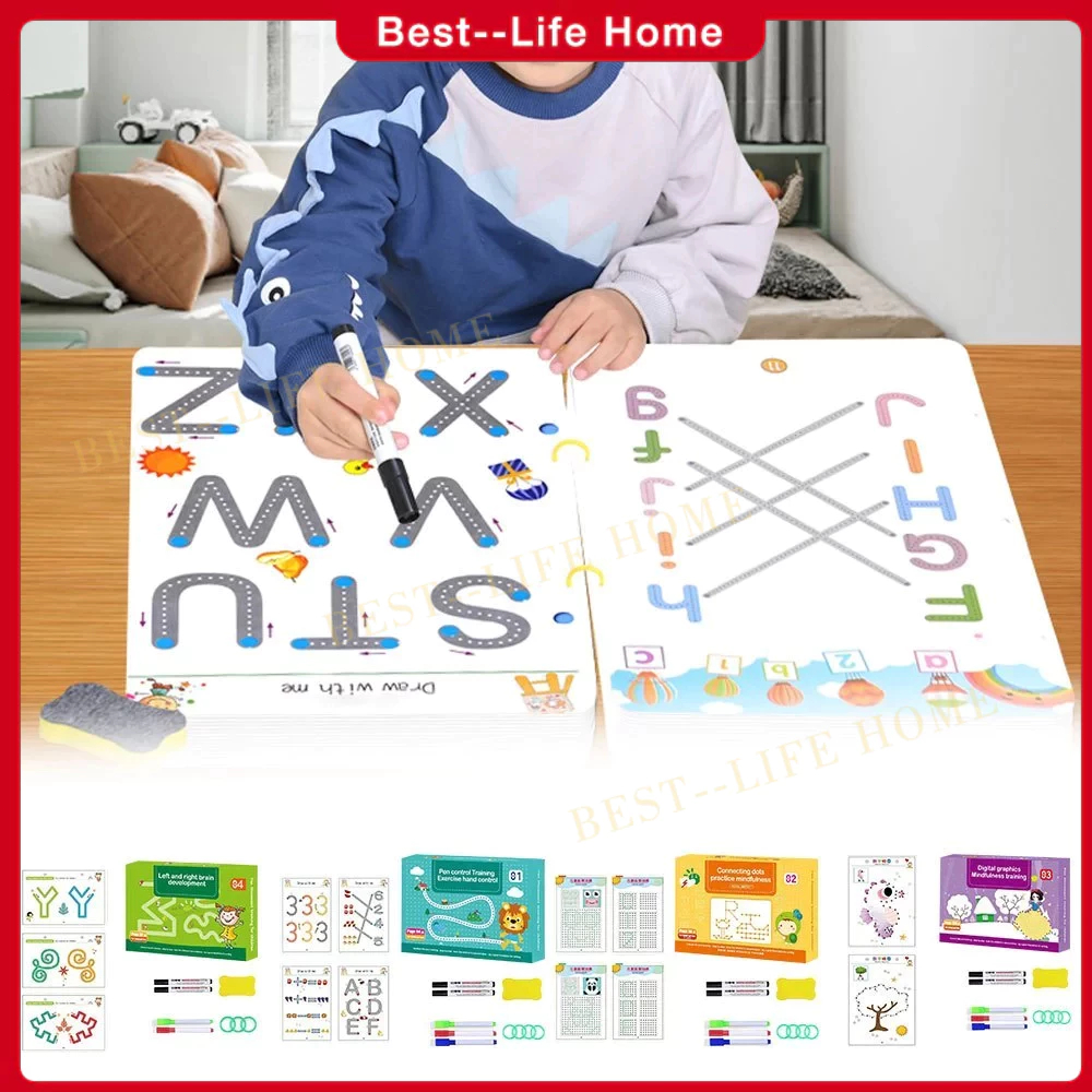 READY STOCK Kids Preschool Magical Tracing Workbook Reusable Magic ...