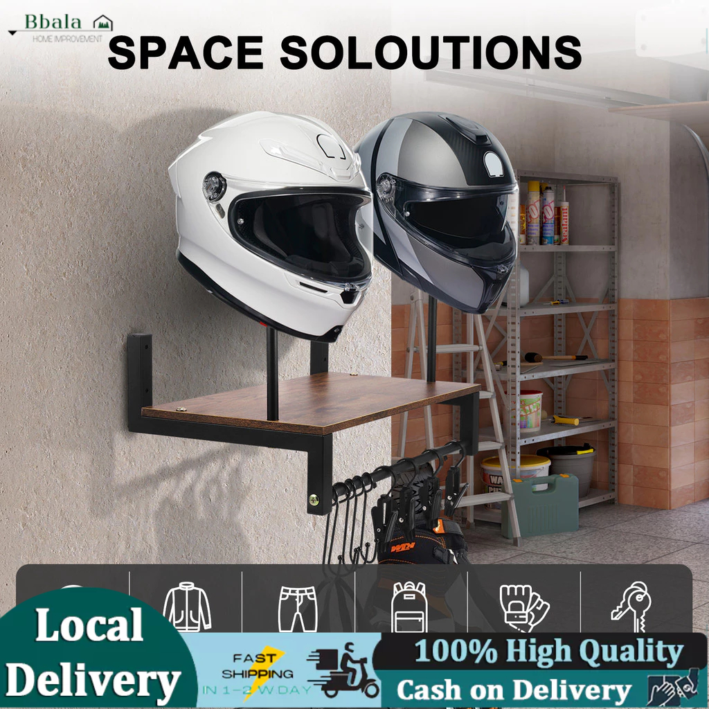 ⚡️Local Delivery⚡️ Helmet Rack Wall Mount, Motorcycle Helmet Rack Shelf ...