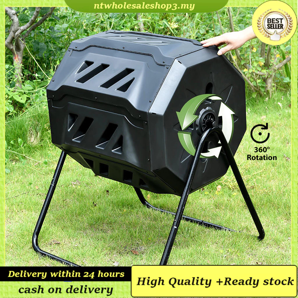 【Fast delivery】 Outdoor Garden Compost Bin - Plastic Tumbler with ...