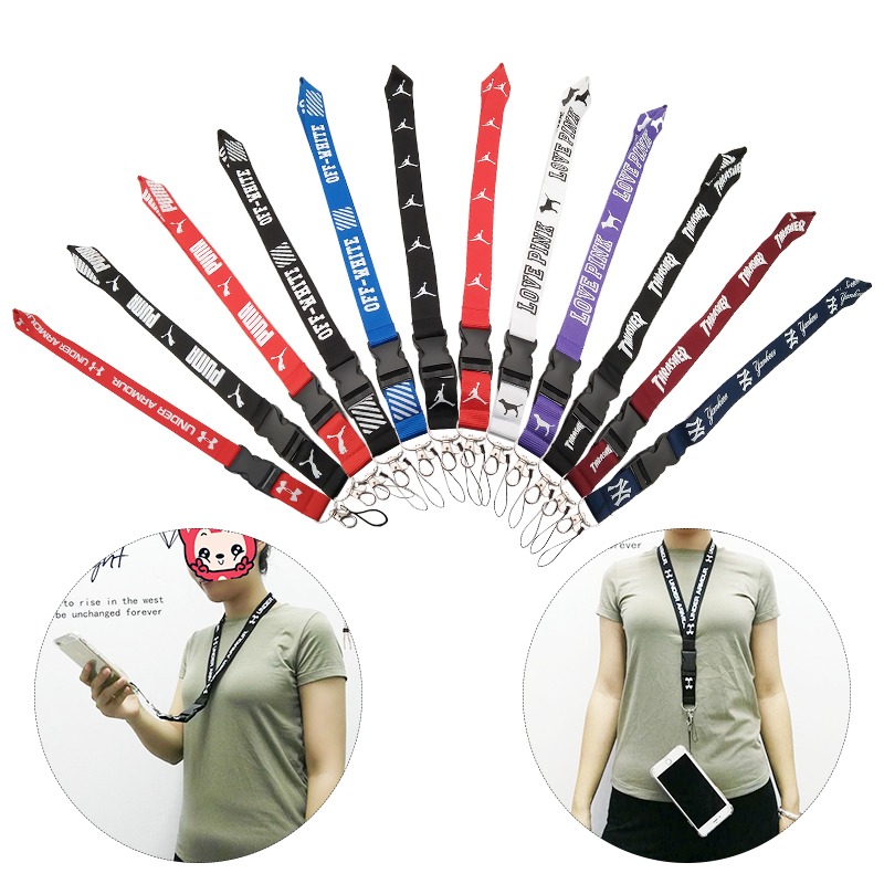 6 Colors L-V Brand Lanyard Mobile Phone Key Document Sling With Quick  Release Plastic Buttons
