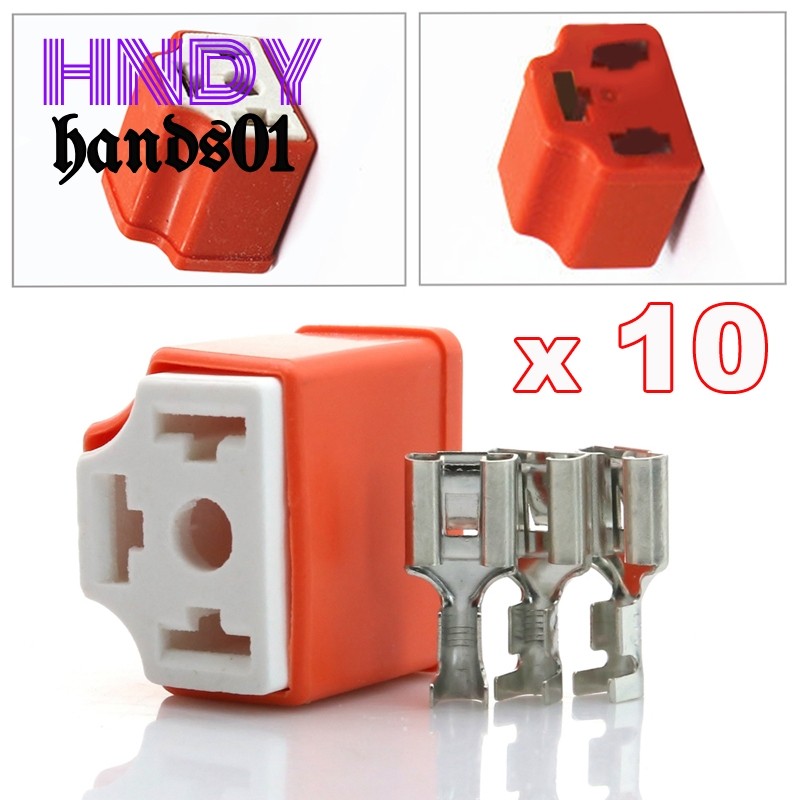 【HDS01】10 Sets 9003 H4 Bulb Headlight Connector Plug Lamp Socket ...