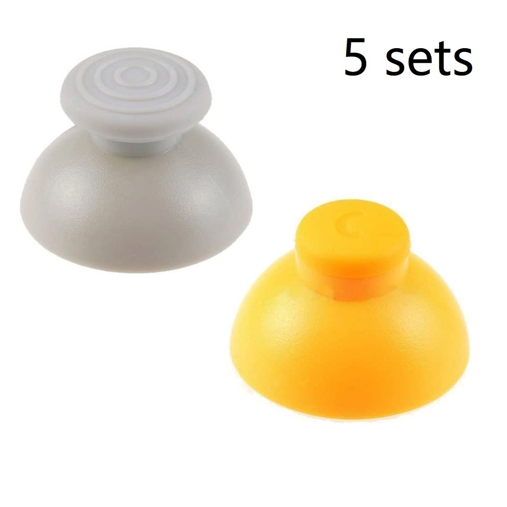 5 Sets Gray Yellow Left Right Analog Stick Thumb Cap Buttons For ...