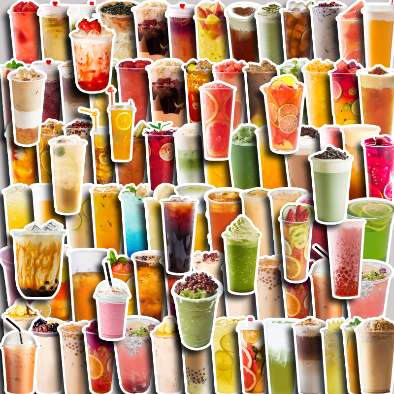 100pcs Tea with Milk Laptop Stickers for Water Bottle Washi ...