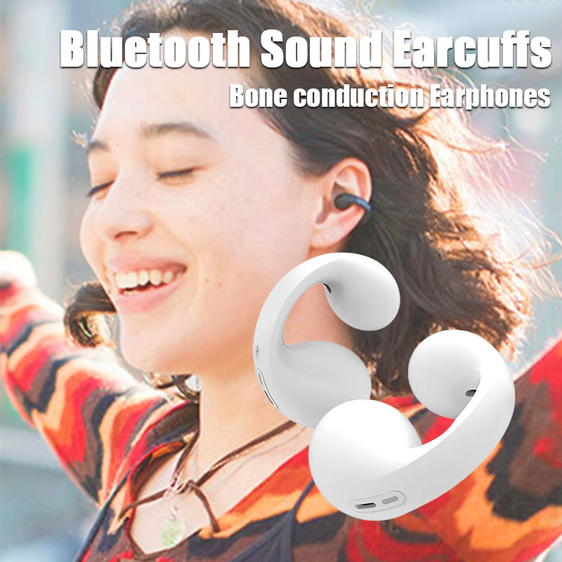 Bone Conduction Bluetooth Earphone Earring Wireless Ear Clip Headphones Sound Earcuffs Sport 