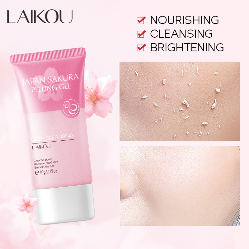 LAIKOU Japan Sakura Peeling Gel Facial Scrub Exfoliator Remove Dead
