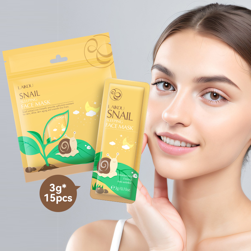 LAIKOU Snail Extract Face Sleeping Mask Reduce Spots Wrinkles Lifting ...