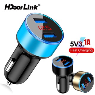 [Value Choice] HdoorLink 3.1A USB Car Charger 2 Ports LED Display Fast Charging Universal Micro Type C Adapter