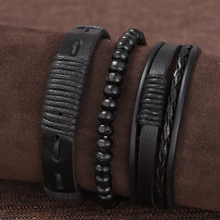 10Pcs/Set Woven Braided Leather Bracelet for Men Women, Vintage Braided Rope Bracelet Boho Ethnic Cuff Bracelets Adjustable Wristband Bracelets, adult