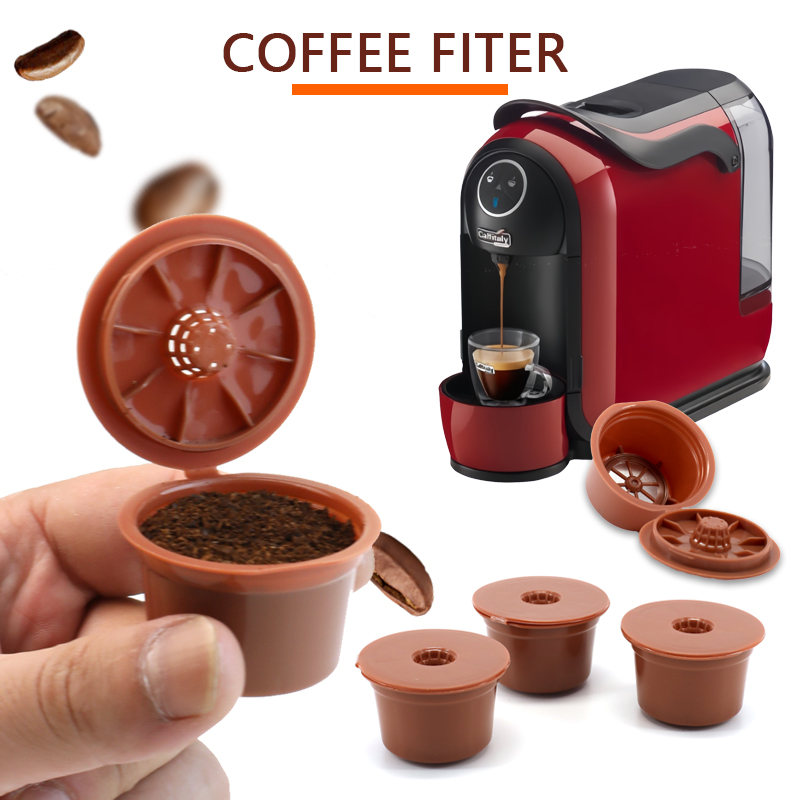 3/6PCS High Quality Reusable Coffee Filter Capsules Refillable Plastic